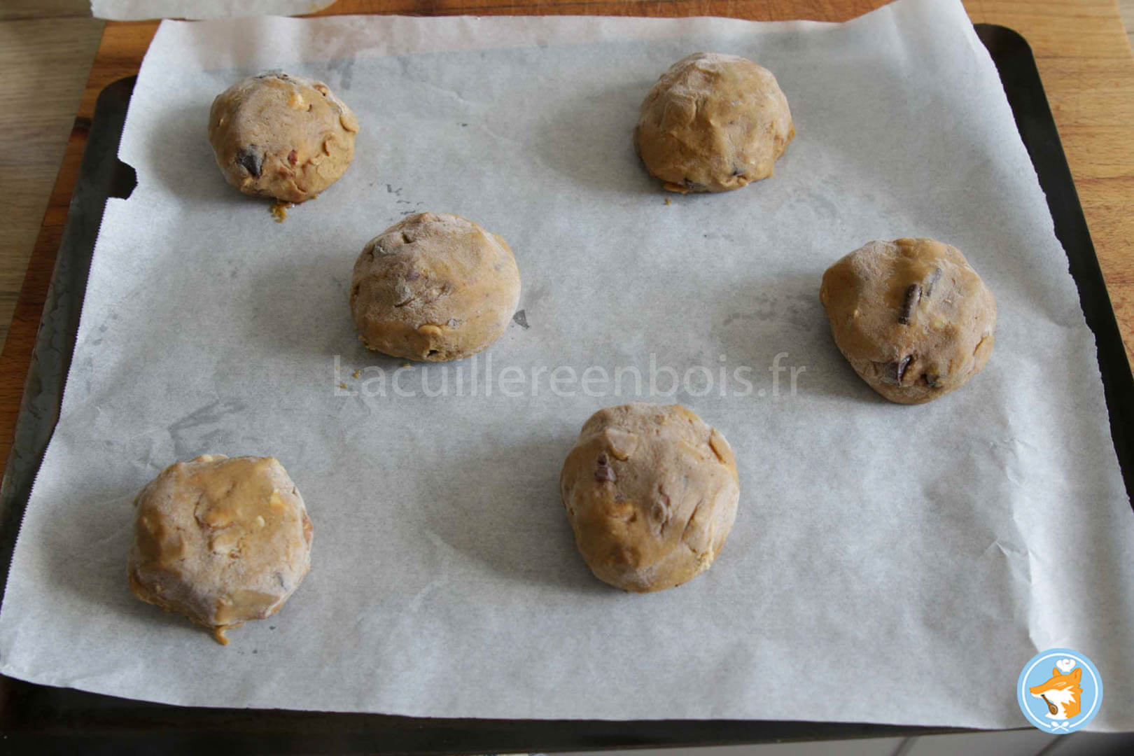 recette de cookies détaillée avec photo et cœur coulant au gianduja